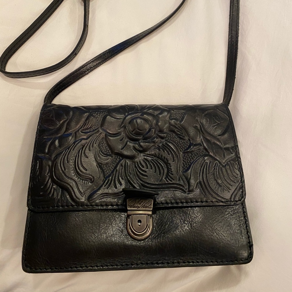Patricia Nash Black leather crossbody